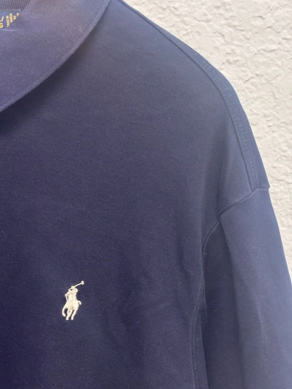 Ralph Lauren Navy Polo with White Pony Logo